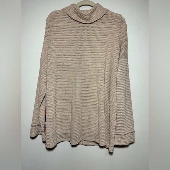 BiBi Woman’s Cream and Brown Leopard Print Waffle Long Sleeve Top Size Large - Picture 5 of 6